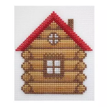 П-0015 Набор для вышивания на пластиковой канве Hobby &amp; Pro Kids 'Избушка', 10,5*11 см