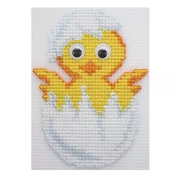 П-0026 Набор для вышивания на пластиковой канве Hobby &amp; Pro Kids 'Цыпленок', 9*12 см