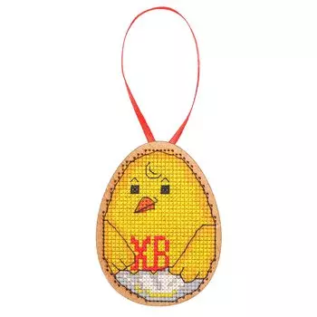 П-02 Набор для вышивания крестом на основе Созвездие 'Пасхальный цыпленок' 6см х 8см