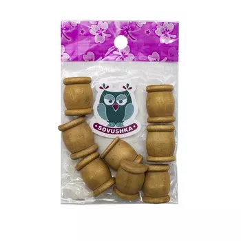 P-2022 Декоративный элемент (дерево) 'Катушка', коричневый, h=22 мм, упак./8 шт.