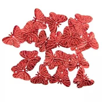 Пайетки 'бабочки', 18*23 мм, упак./10 гр., Astra&amp;Craft (50103 красный голограмма)