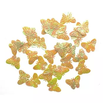 Пайетки 'бабочки', 18*23 мм, упак./10 гр., 'Астра' (85 салатовый)