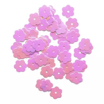 Пайетки 'цветочки', 10 мм, упак./10 гр., 'Астра' (319 св.-розовый перламутр)