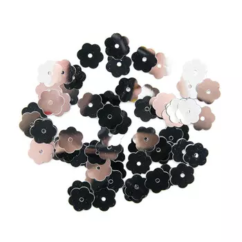 Пайетки 'цветочки', 10 мм, упак./10 гр., 'Астра' (1 серебро)