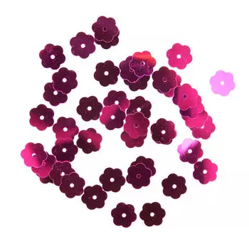 Пайетки 'цветочки', 10 мм, упак./10 гр., 'Астра' (8 малиновый)
