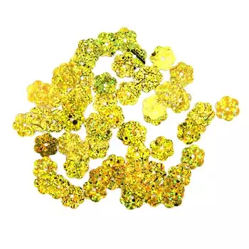 Пайетки 'цветочки', 10 мм, упак./10 гр., Astra&amp;Craft (А20 золото голограмма)