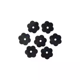 Пайетки 'цветочки', 10 мм, упак./10 гр., 'Астра' (А50 черный голограмма)