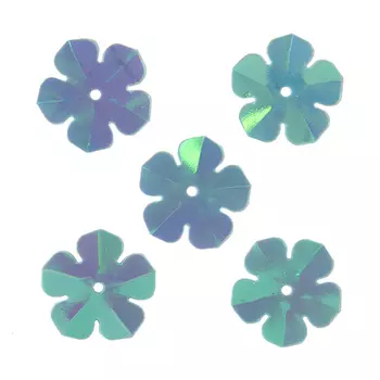 Пайетки 'цветочки', 16 мм, упак./10 гр., 'Астра' (17 св.-бирюзовый)