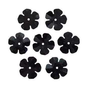 Пайетки 'цветочки', 16 мм, упак./10 гр., 'Астра' (А50 черный голограмма)