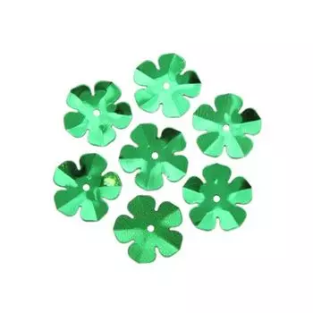 Пайетки 'цветочки', 16 мм, упак./10 гр., 'Астра' (4 зеленый)