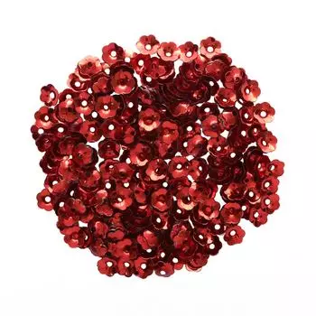 Пайетки 'Цветочки объемные (чаша)' #392, 6мм, 10гр Астра (03 красный)