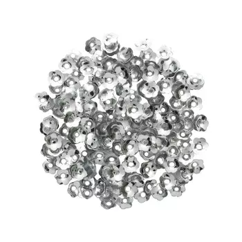 Пайетки 'Цветочки объемные (чаша)' #392, 6мм, 10гр Астра (1 серебро)