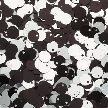 Пайетки двусторонние 6мм, Astra&amp;Craft 10гр (2406 черный-серебро)