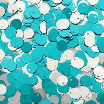 Пайетки двусторонние 6мм, Astra&amp;Craft 10гр (2421 бирюзовый-серебро)