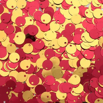 Пайетки двусторонние 6мм, Astra&amp;Craft 10гр (7526 красный-золото)