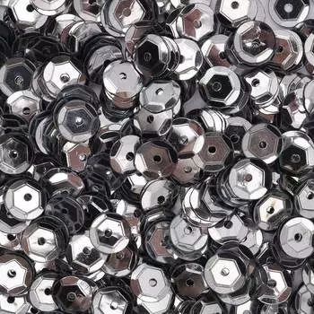 Пайетки граненые, 6 мм, упак./10 гр., Astra&amp;Craft (M18 темное серебро)