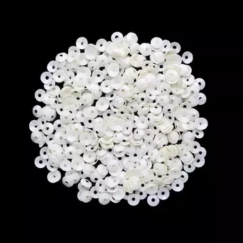 Пайетки граненые объемные (чаша), #8, 4мм, 10гр Астра (036 белый перламутр)