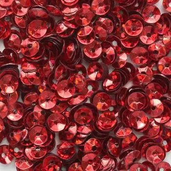 Пайетки граненые объемные (чаша), #8, 4мм, 10гр Astra&amp;Craft (50103 красный голографик)