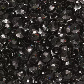 Пайетки граненые объемные (чаша), #8, 4мм, 10гр Astra&amp;Craft (50113 - черные голографик)