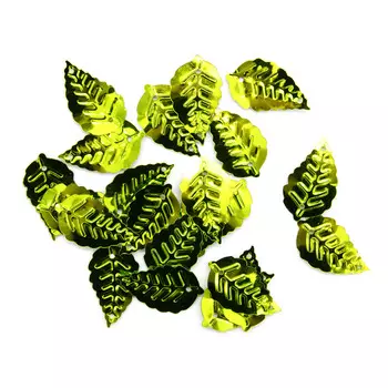 Пайетки 'листочки', 13*25 см, упак./10 гр., 'Астра' (10 св.-зелёный)