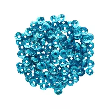 Пайетки объемные (чаша), #30, 6мм, 10гр Astra&amp;Craft (50132 голубой голографик)