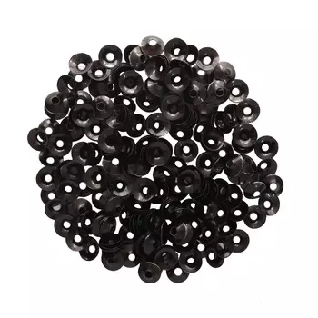 Пайетки объемные (чаша), #30, 6мм, 10гр Astra&amp;Craft (50113 - черные голографик)