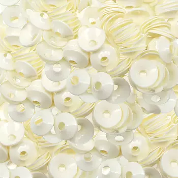 Пайетки объемные (чаша), #30, 6мм, 10гр Astra&amp;Craft (036 белый перламутр)