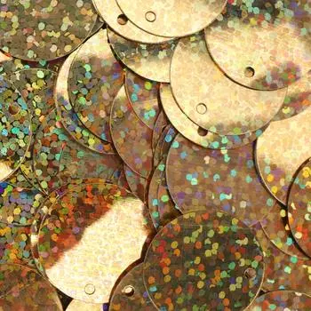 Пайетки плоские, 20 мм, упак./10 гр., Astra&amp;Craft (50109 светлое золото голограмма)