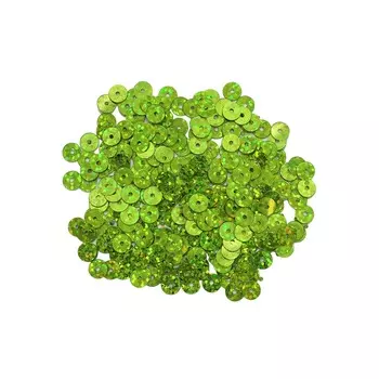 Пайетки плоские, 6 мм, упак./10 гр., Astra&amp;Craft (50105 св.-зеленый голограмма)