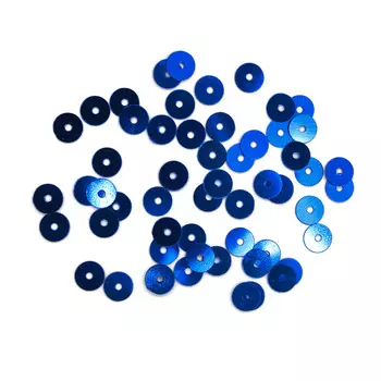 Пайетки плоские, 6 мм, упак./10 гр., Astra&amp;Craft (5 т.синий)