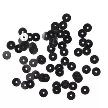 Пайетки плоские, 6 мм, упак./10 гр., Astra&amp;Craft (0109 черный матовый)