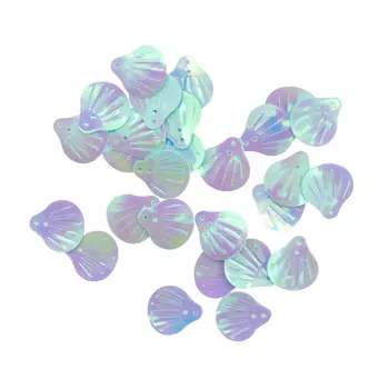 Пайетки 'ракушки', 14 мм, упак./10 гр., 'Астра' (17 св.-бирюзовый)