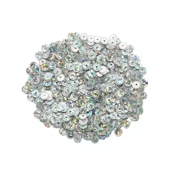 Пайетки рельефные, #14, 4мм, 10гр Astra&amp;Craft (50112 серебро голографик)