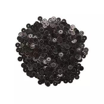 Пайетки рельефные, #14, 4мм, 10гр Астра (50113 - черные голографик)