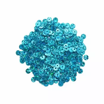 Пайетки рельефные, #14, 4мм, 10гр Astra&amp;Craft (50132 голубой голографик)