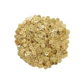Пайетки рельефные, #14, 4мм, 10гр Astra&amp;Craft (А6 светлое золото)