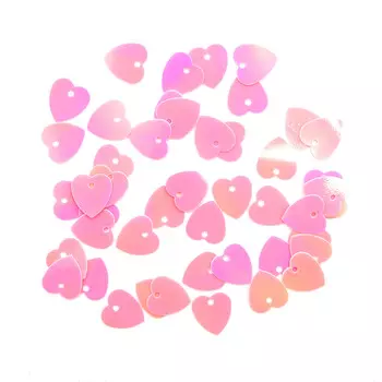 Пайетки 'сердечки', 10*10 мм, упак./10 гр., 'Астра' (30 розовый голограмма)