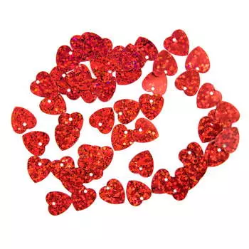 Пайетки 'сердечки', 10*10 мм, упак./10 гр., 'Астра' (50103 красный голограмма)