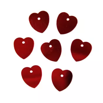 Пайетки 'сердечки', 10*10 мм, упак./10 гр., 'Астра' (3 красный)
