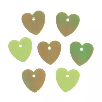 Пайетки 'сердечки', 10*10 мм, упак./10 гр., 'Астра' (85 салатовый)