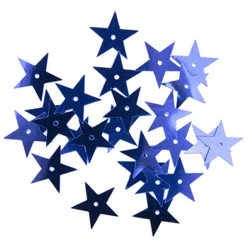 Пайетки 'звездочки', 20 мм, упак./10 гр., 'Астра' (5 т.синий)