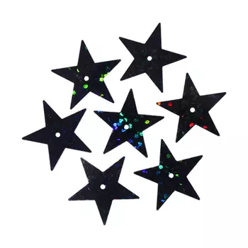 Пайетки 'звездочки', 20 мм, упак./10 гр., 'Астра' (А50 черный голограмма)