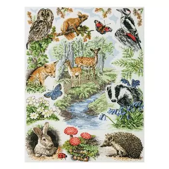 PCE958 Набор для вышивания Anchor 'Лесные жители' 40*30см