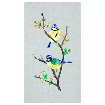 PE650 Набор для вышивания Anchor 'Голубые синицы' 38х20 см