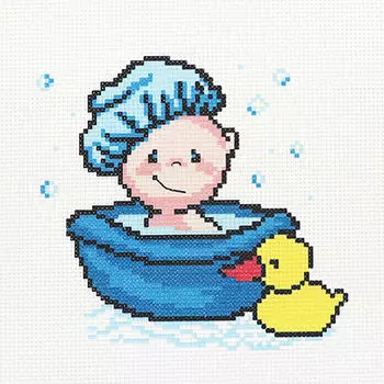 ПК-174 Набор (рис/канв.мулине) Hobby&amp;Pro 'Веселое купание' 22*22см