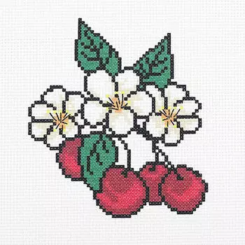 ПК-177 Набор (рис/канв.мулине) Hobby&amp;Pro 'Сладкая черешенка' 22*22см