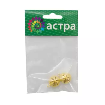 PM0012 Подвеска металлическая 'Бусина', d15 мм, упак./2 шт., Astra&amp;Craft (золотой)