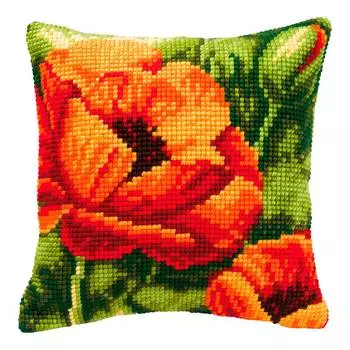 PN-0008619 Подушка Vervaco 'Маки' 40x40см