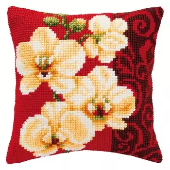 PN-0008790 Подушка Vervaco 'Белая орхидея' 40x40см