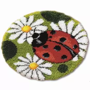 PN-0014359 Коврик (ковровая техника) Vervaco 'Божья коровка' диаметр 55см